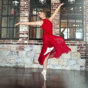 PREMIER COLLECTION Size Adult Small Red Low Back Lyrical Dance Dress
